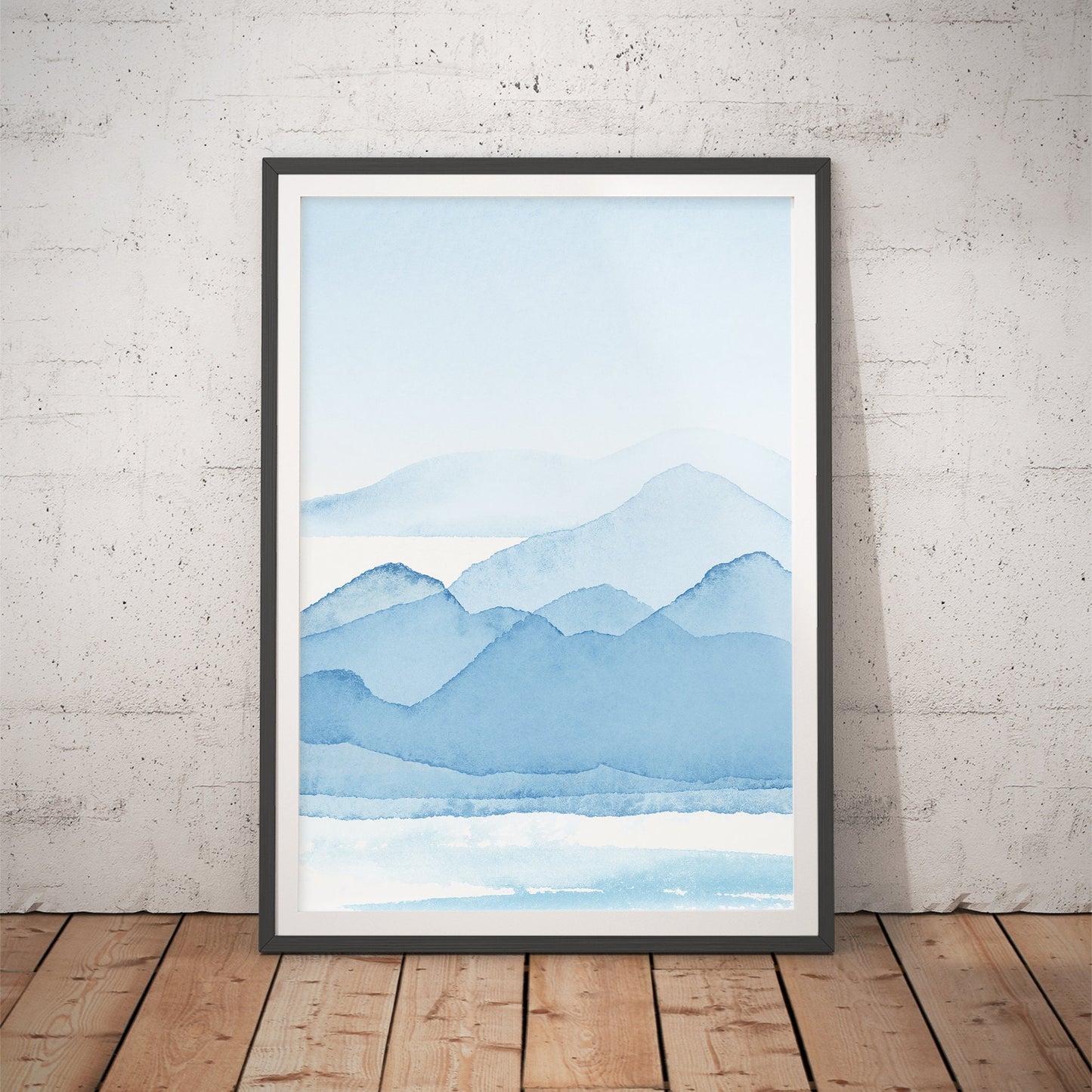 Aqua Peaks Watercolour Art Print