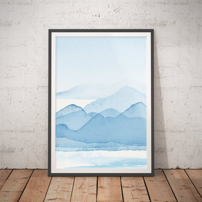 Aqua Peaks Watercolour Art Print