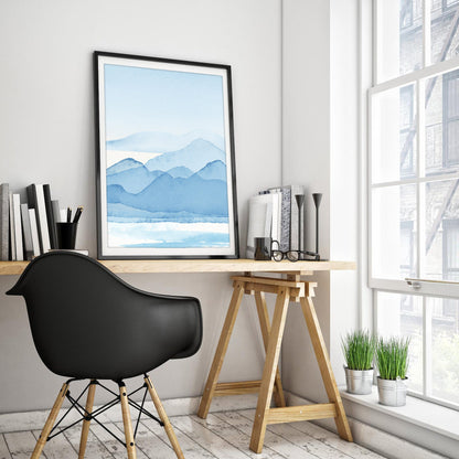 Aqua Peaks Watercolour Art Print