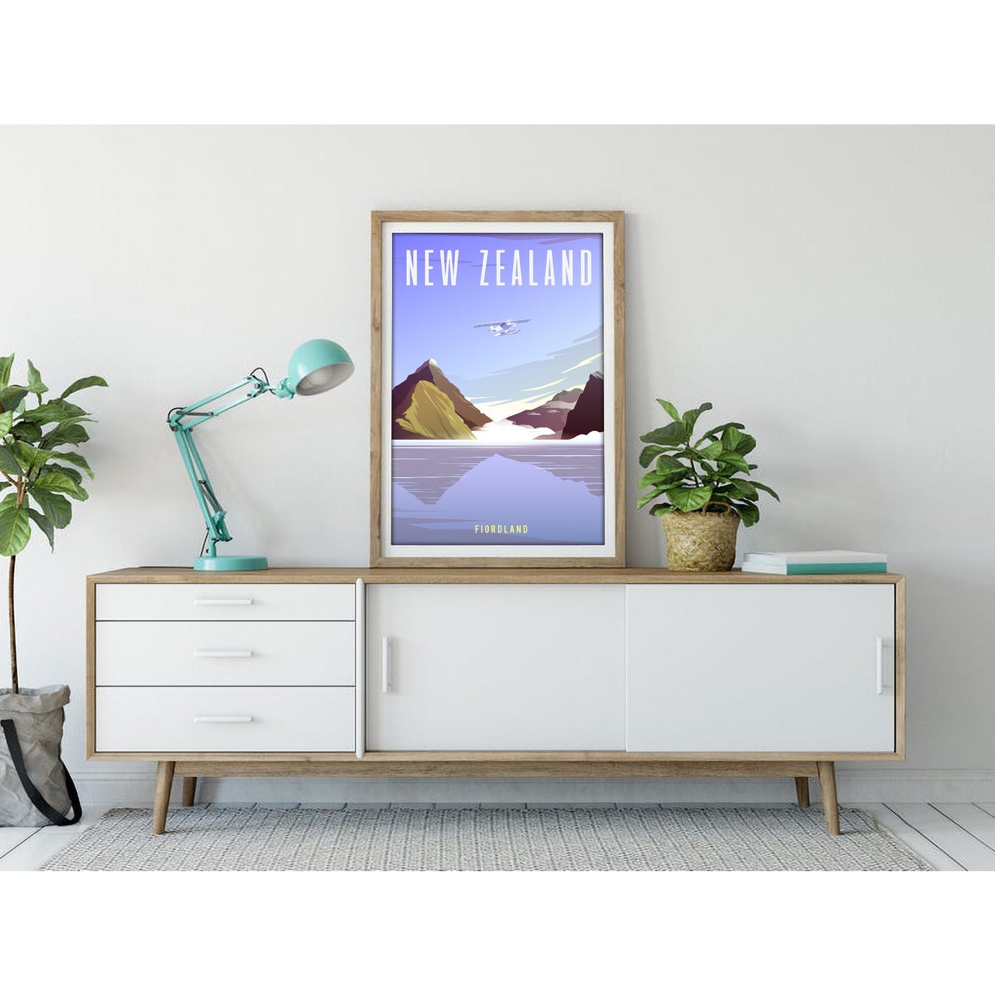 New Zealand Fiordland Scenic Minimalist Art Print