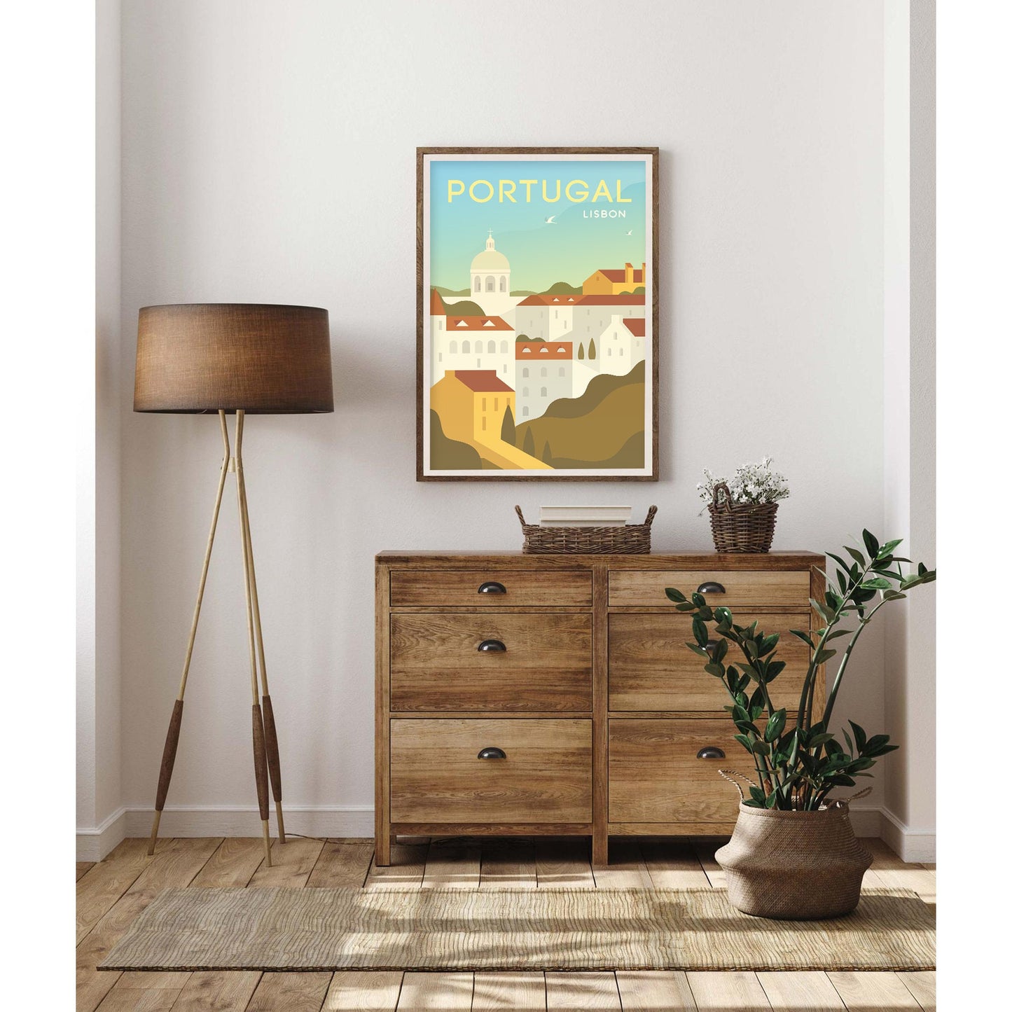 Lisbon Portugal Vintage Minimalist Art Print