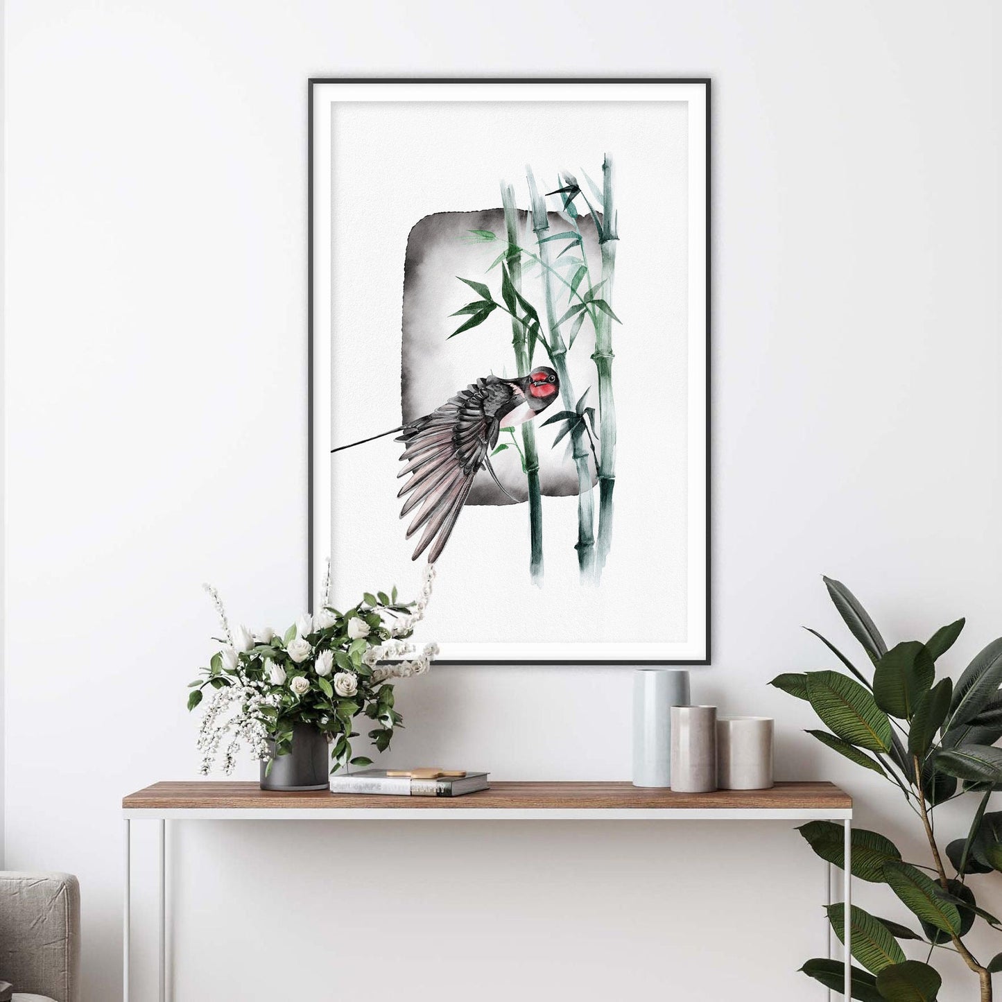 Bamboo Whisperings Japanese Watercolor Art Print