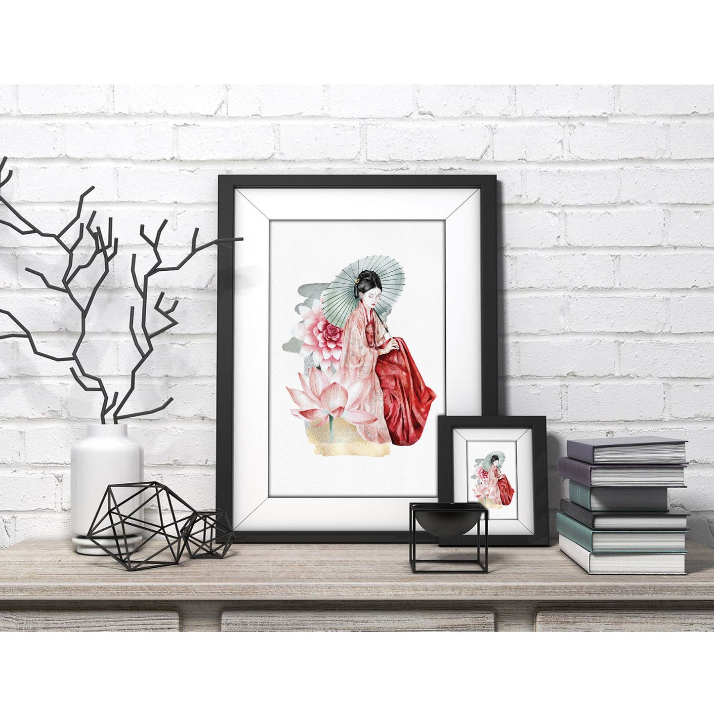 Serene Geisha Garden Art Print