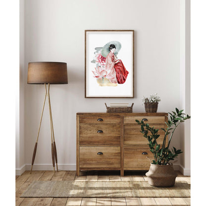 Serene Geisha Garden Art Print