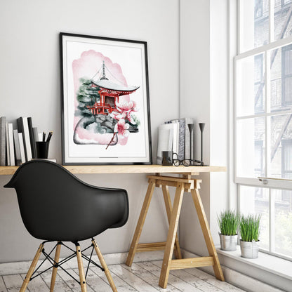 Zen Retreat & Sakura Bliss Art Print