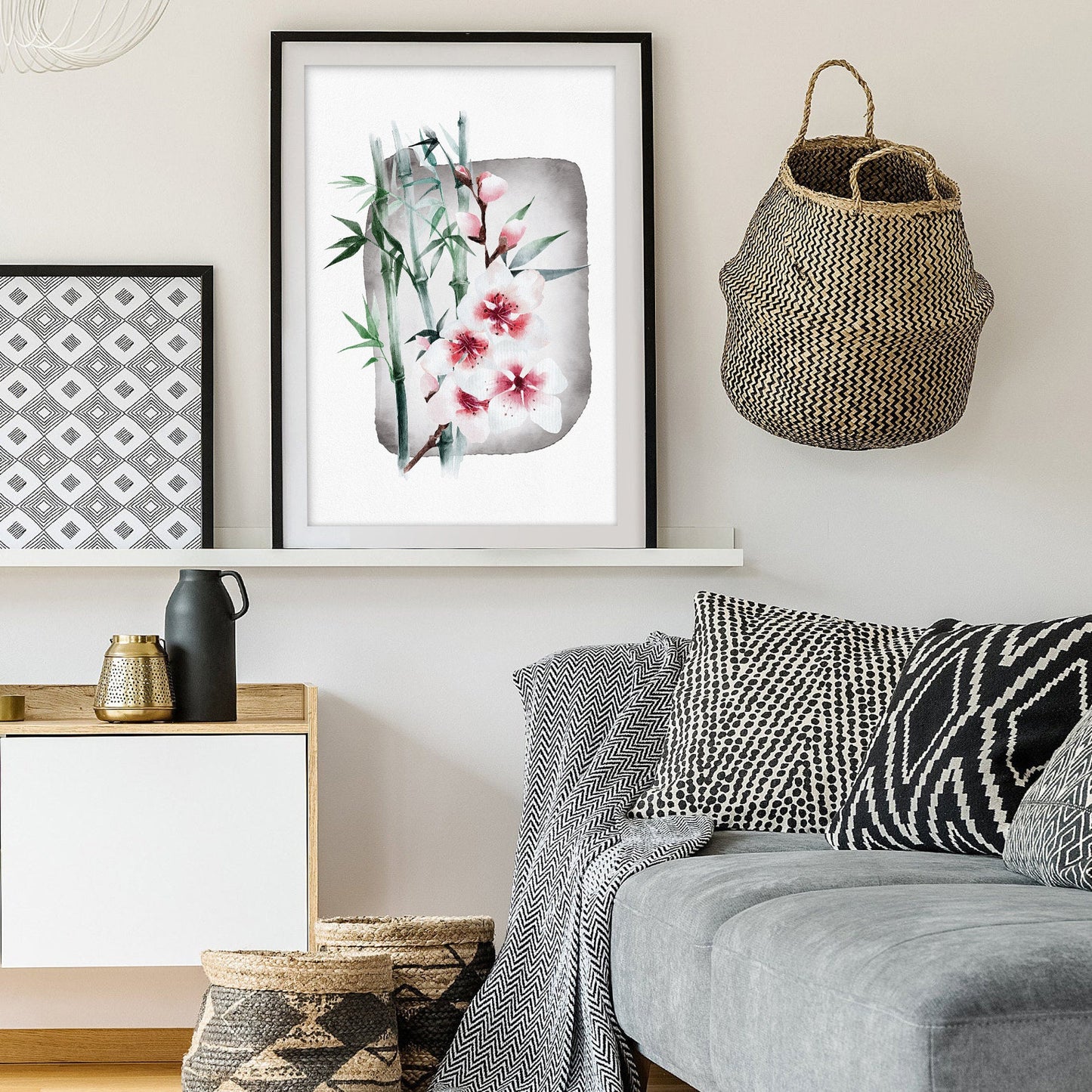 Sakura Serenity Japanese Watercolor Art Print