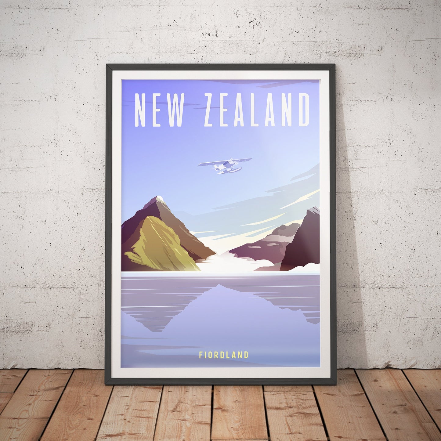 New Zealand Fiordland Scenic Minimalist Art Print