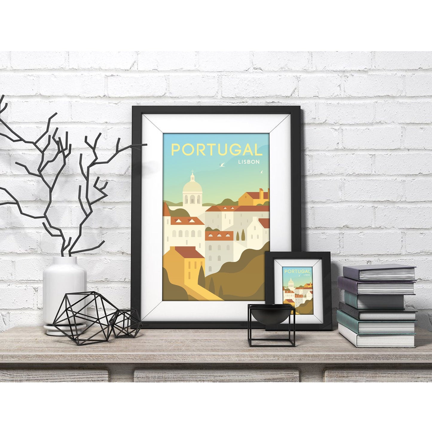 Lisbon Portugal Vintage Minimalist Art Print