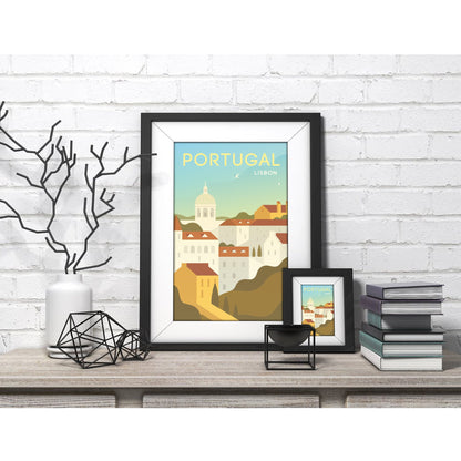 Lisbon Portugal Vintage Minimalist Art Print