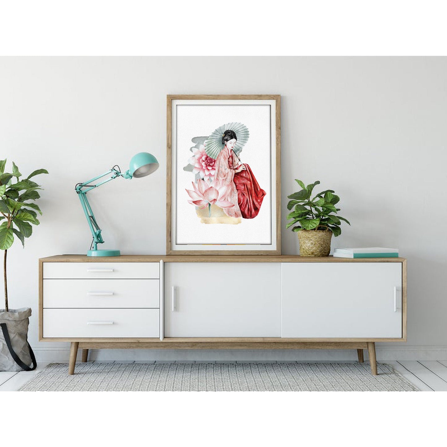 Serene Geisha Garden Art Print