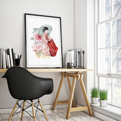 Serene Geisha Garden Art Print