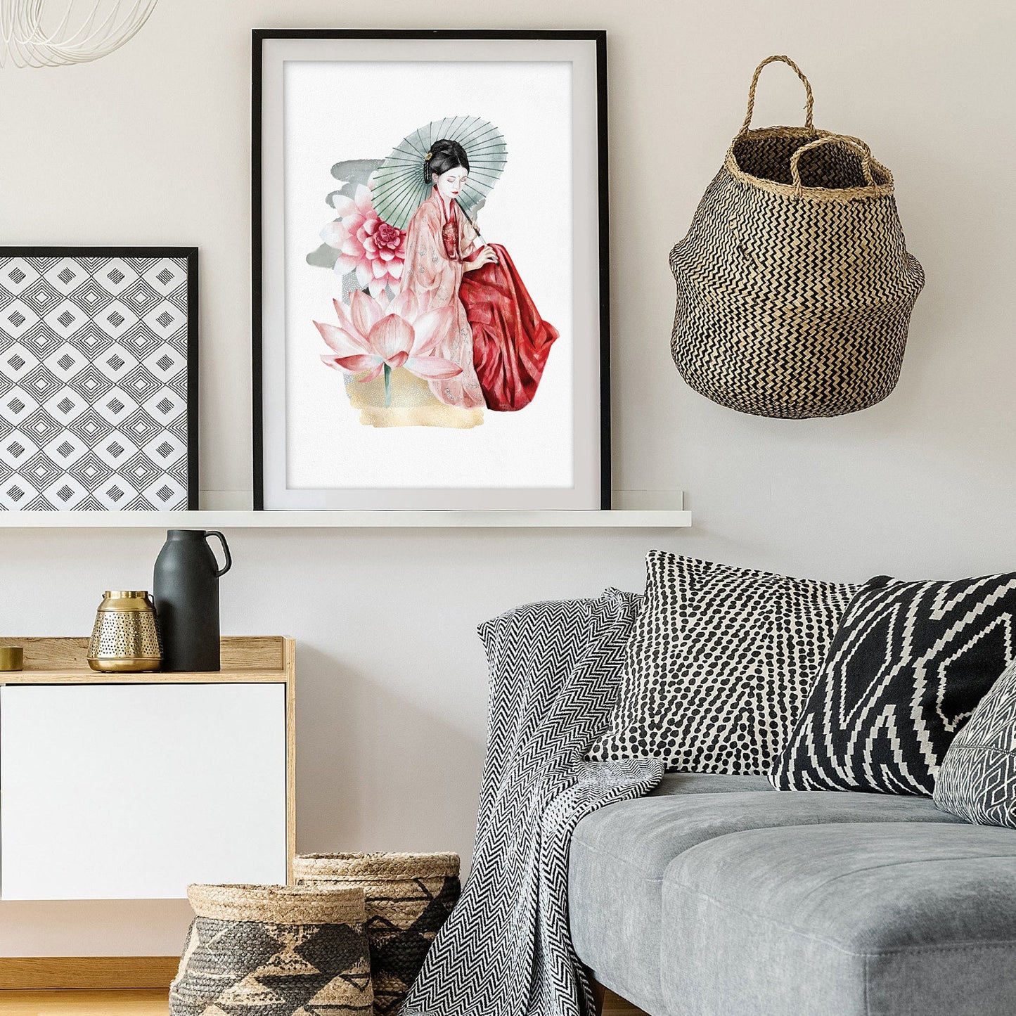 Serene Geisha Garden Art Print