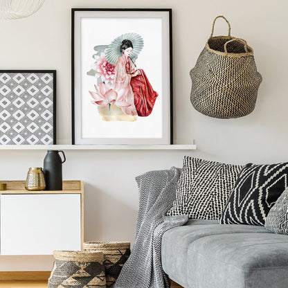 Serene Geisha Garden Art Print