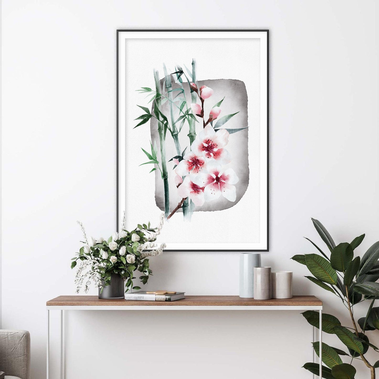 Sakura Serenity Japanese Watercolor Art Print