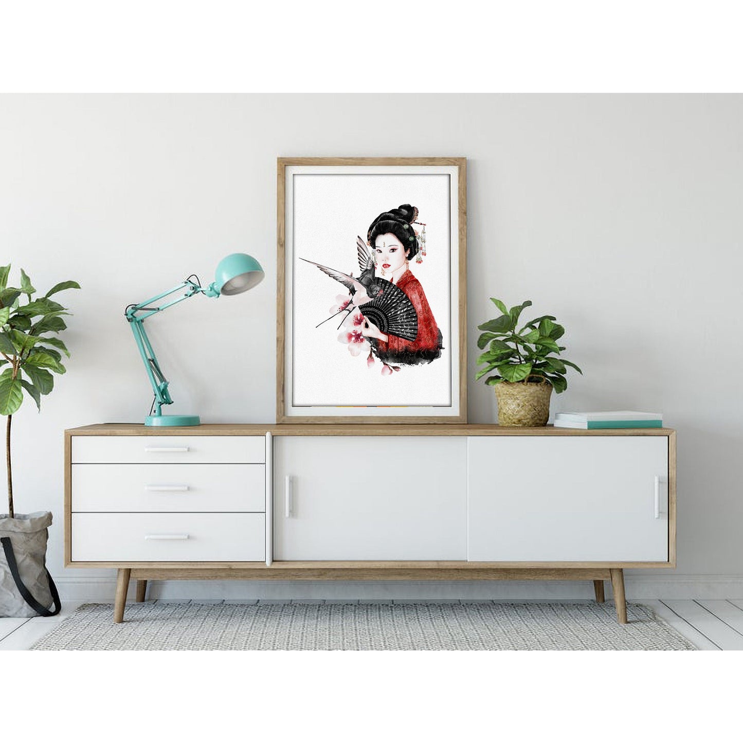 Geisha Grace Japanese Watercolor Art Print