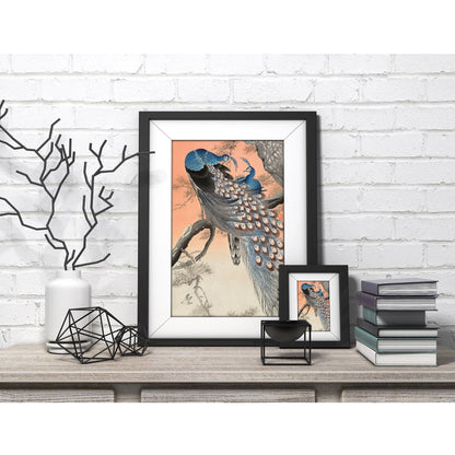 Two Peacocks on Tree Branch Art Print