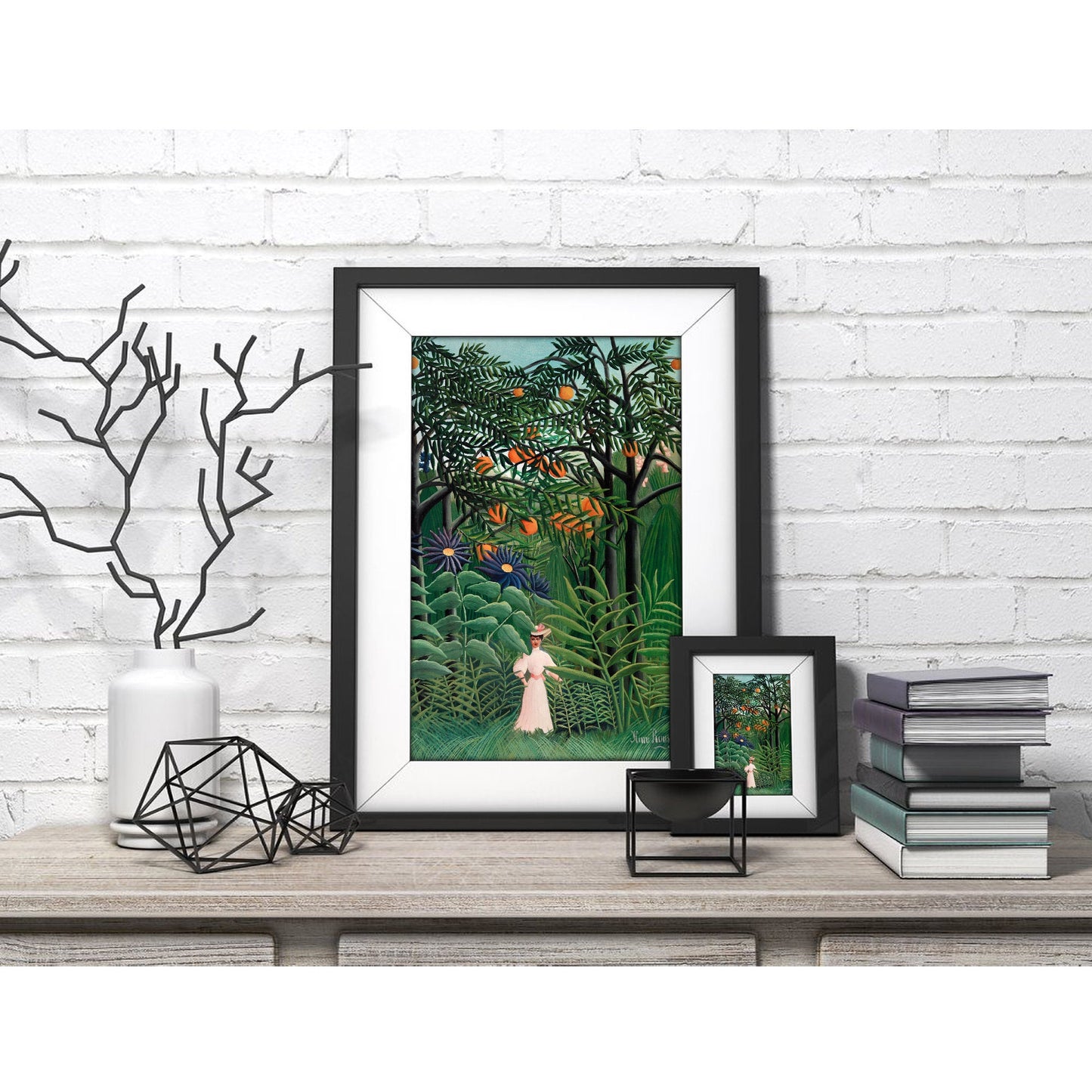 Woman Walking in an Exotic Forest Art Print