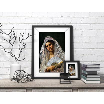 Spanish Dancer Wearing a Lace Mantilla Art Print