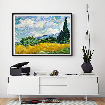 Wheat Field with Cypresses - Vincent Van Gogh - Art Print