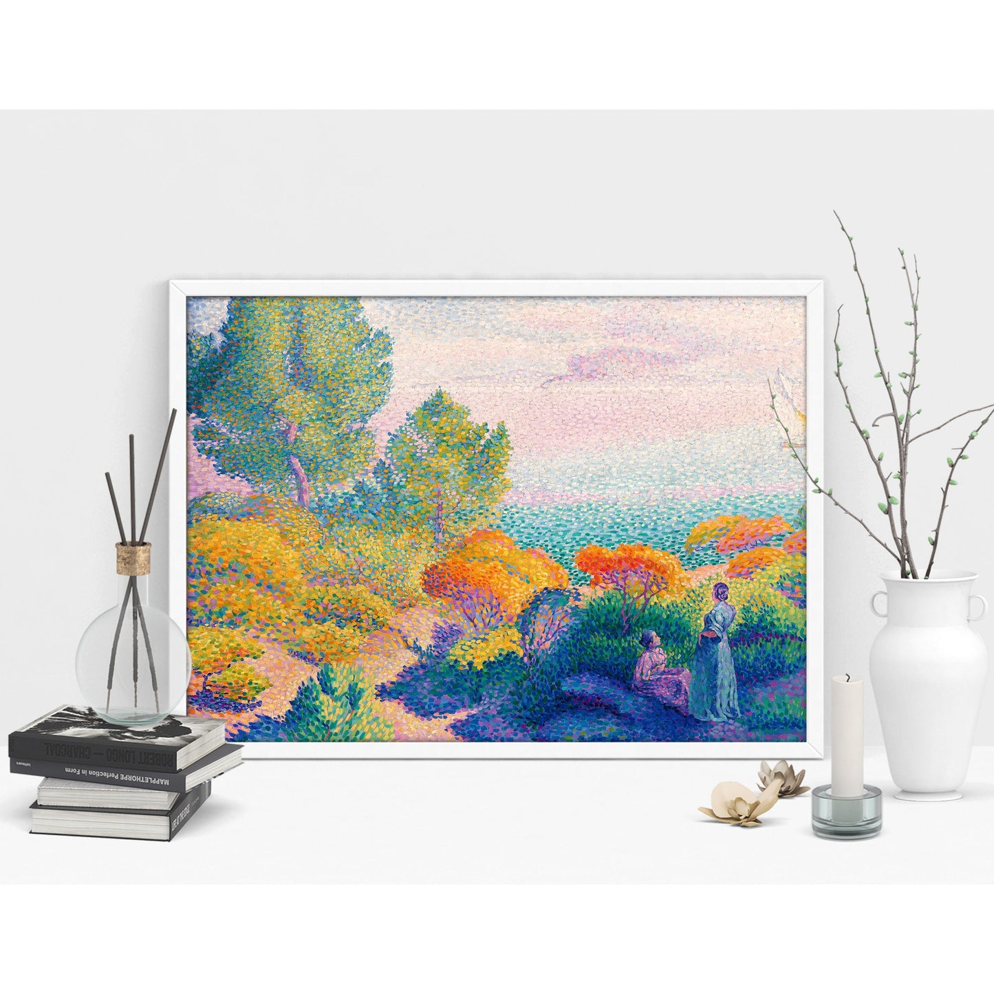 Two Women by the Shore Art Print