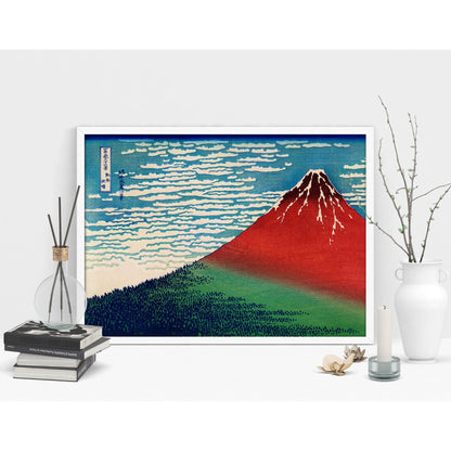 Fine Wind, Clear Morning - Red Fuji by Katsushika Hokusai Art Print