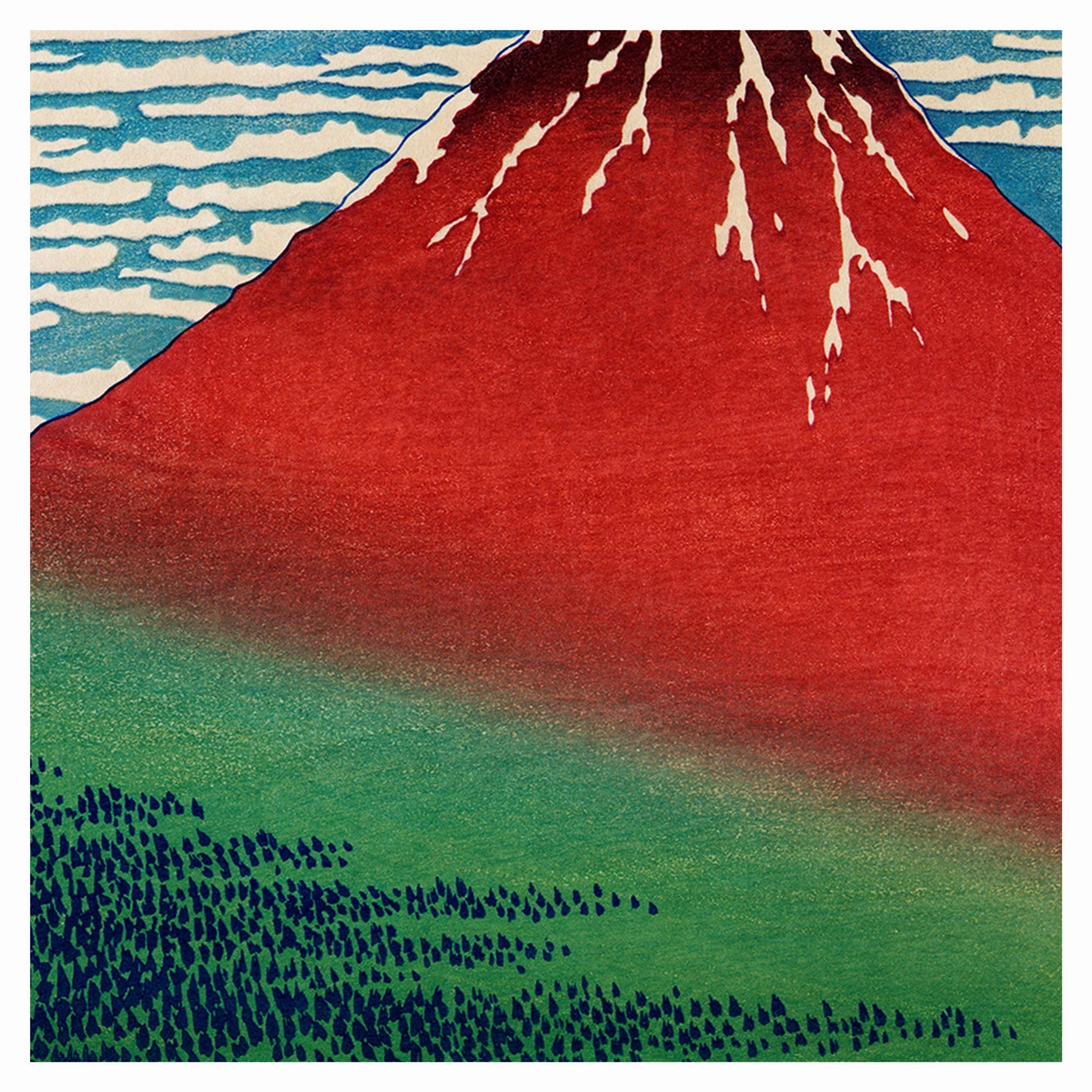 Fine Wind, Clear Morning - Red Fuji by Katsushika Hokusai Art Print