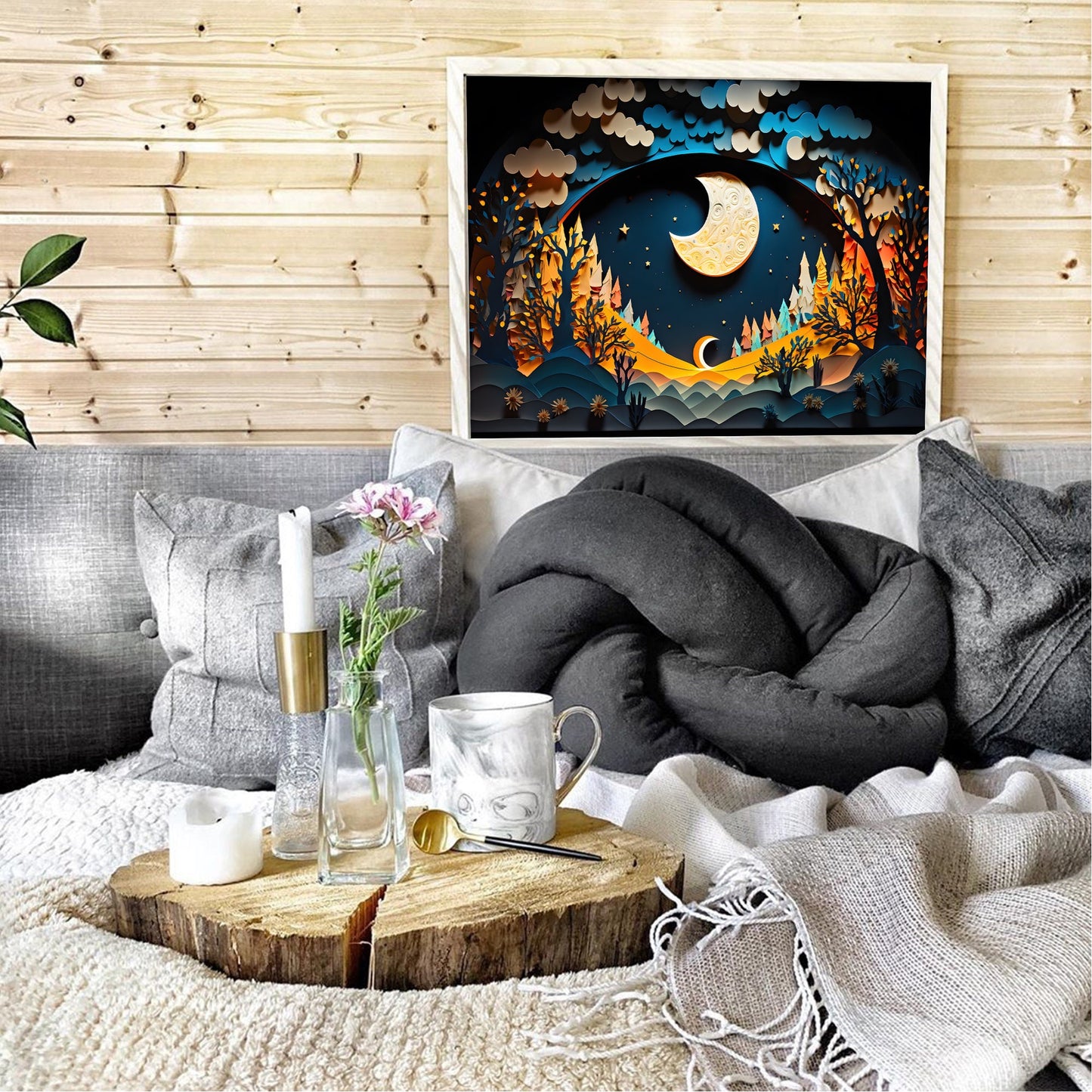 Lunar Dreams Papercut Art Print