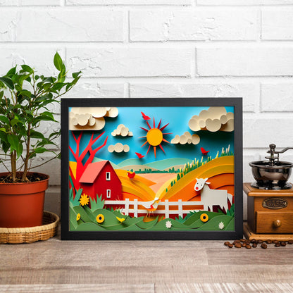 Farmyard Fun Papercraft Art Print