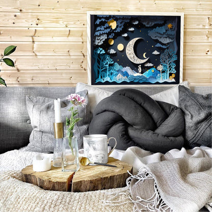 Moonlit Adventure Papercut Art Print