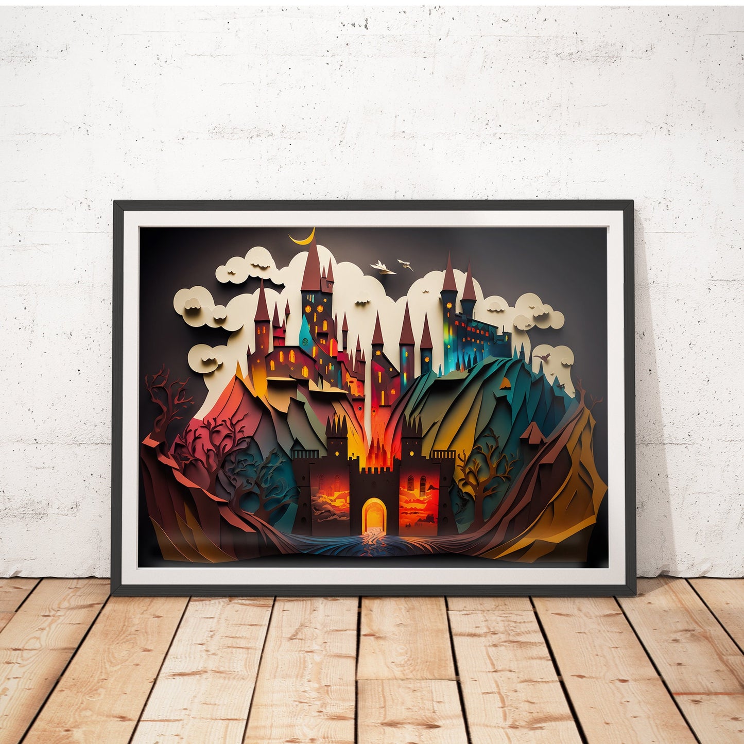 Magical Hogwarts Castle Papercut Art Print