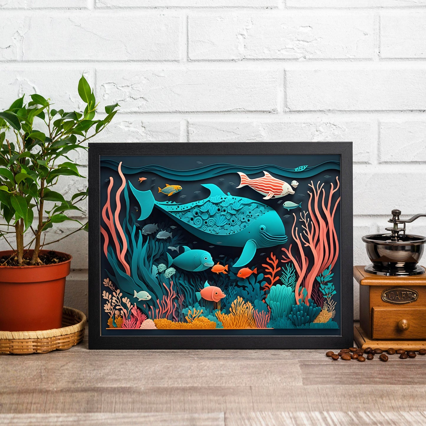 Ocean Whimsy Papercut Art Print