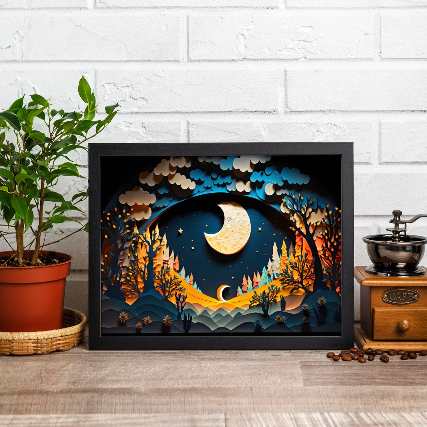 Lunar Dreams Papercut Art Print