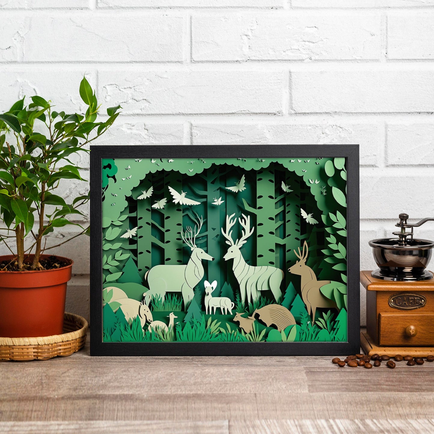 Enchanted Forest Papercut Art Print