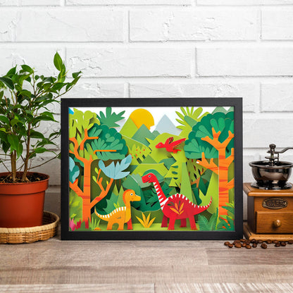 Dinosaur Adventure Papercraft Art Print