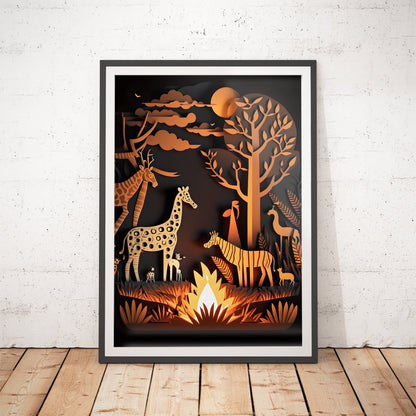 Gentle Giants Papercut Art Print