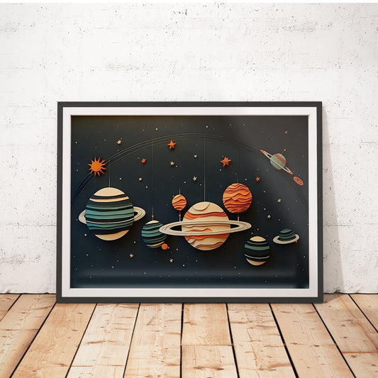 Cosmic Adventures Papercut Art Print