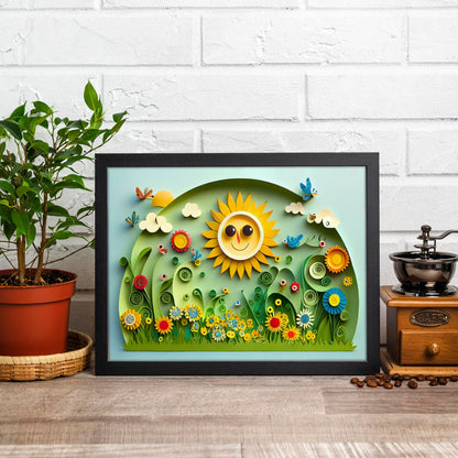 Sunny Meadows Papercraft Art Print