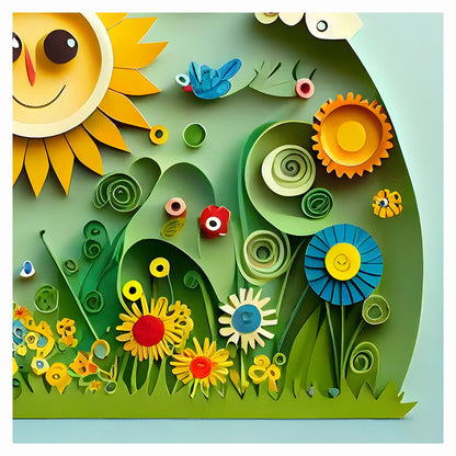 Sunny Meadows Papercraft Art Print