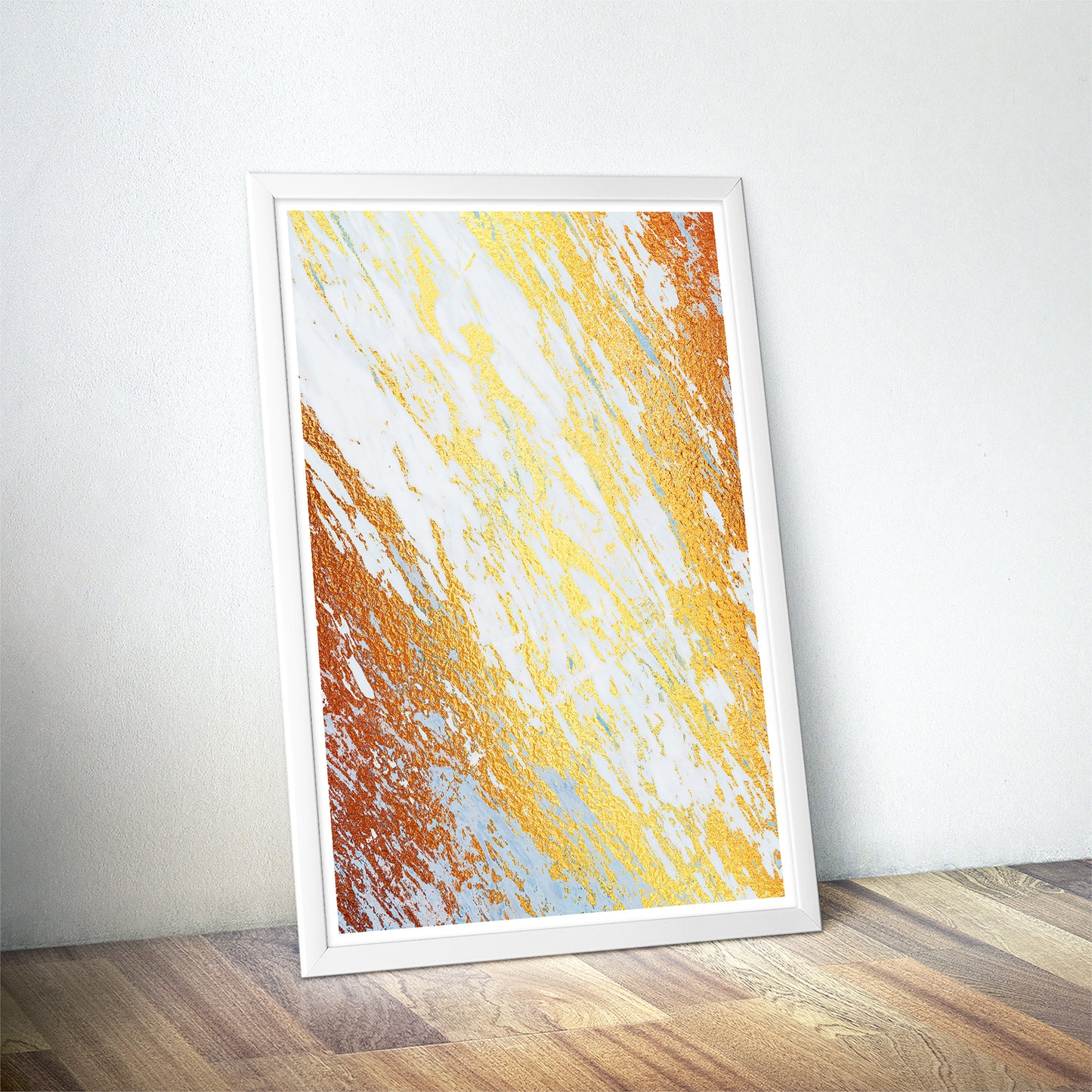 Earthly Amber Gold Marble Art Print