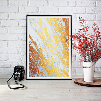 Earthly Amber Gold Marble Art Print